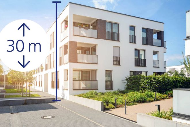 Gebäudehöhe 30 m TERA Anwendung Brandriegel 30 m