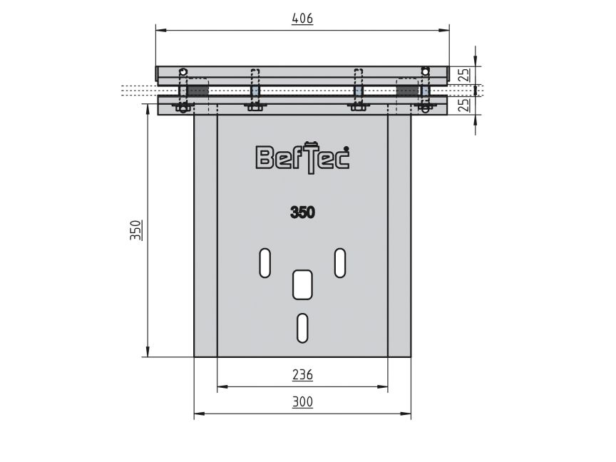 BefTec Supporto per balaustra in vetro 350 BefTec Supporto per balaustra in vetro 350